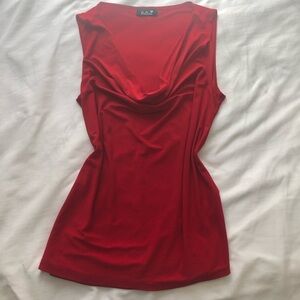 Y2K Red Cowl Neck Top